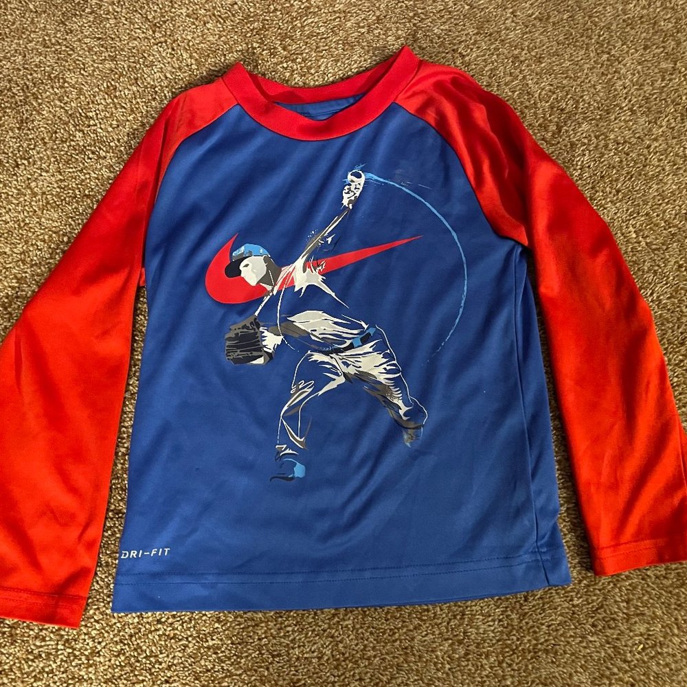 Long sleeve blue and red The Nike tee shirt 3-4T